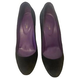Sergio Rossi Pumps aus schwarzem Wildleder Schwarz