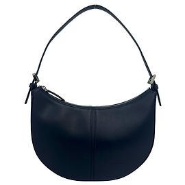Burberry Navy Leather Semi-Shoulder Bag Navy blue