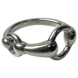Hermès Anillo Banda Horsebit en Plata Hermes Plata