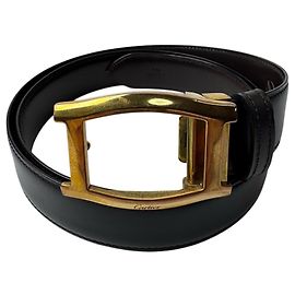 Cartier Vintage Ledergürtel Schwarz