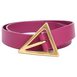 Bottega Veneta Triangle Buckle Leather Belt Purple