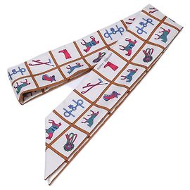 Hermès HERMES Couvertures et Tenues de Jour Horse Blanket Silk Twilly Scarf Altro
