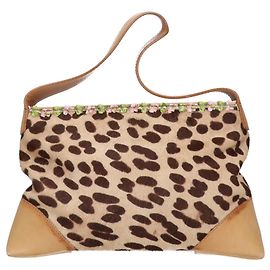 Dolce & Gabbana Bolsa de mão em couro com estampa de leopardo D&G Bege