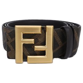 Cinturón reversible Fendi 7C0424 FF Square Castaño Dorado