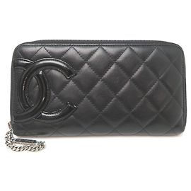 Cartera larga Chanel Cambon en piel de becerro negra Negro