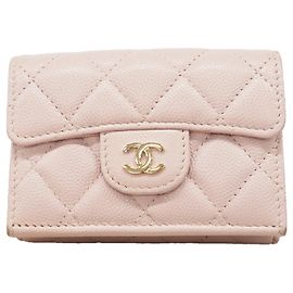 Portefeuille tri-fold Chanel rose Rose