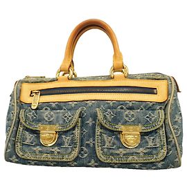 Louis Vuitton Monogram Denim Neo Noe Speedy Handtasche Blau