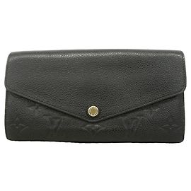 Louis Vuitton Monogram Empreinte Portefeuille Sarah Long Wallet Black