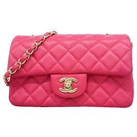 Borsa a tracolla Chanel Mini Matelassé con catena Rosa