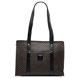 Céline Celine Brown Macadam Coated Canvas Tote Braun Dunkelbraun