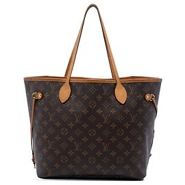 Louis Vuitton Brown Monogram Neverfull MM Castaño