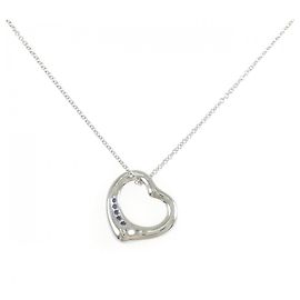Autre Marque Collar Tiffany Open Heart en platino con zafiro Otro
