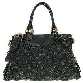 Sac à main Louis Vuitton Monogram Denim Neo Cabby MM Noir