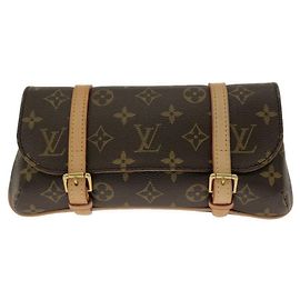 Bolsa de cintura Louis Vuitton Monogram Pochette Marelle Marrom