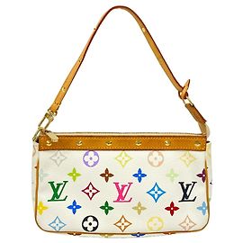 Louis Vuitton Monogram Multicolor Pochette Accessoires White