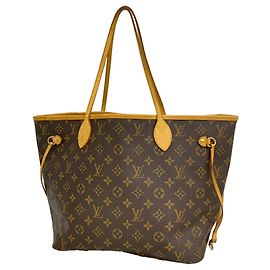 Sac Cabas Louis Vuitton Monogram Neverfull MM Marron