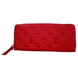 Louis Vuitton Monogram Empreinte Portefeuille Clemence Long Wallet Rot