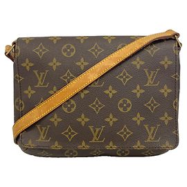 Bolso de hombro Louis Vuitton Monogram Musette Tango Castaño
