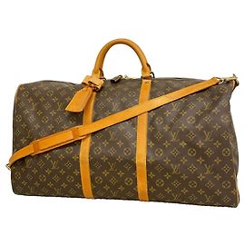 Louis Vuitton Brown Boston Monogram Keepall Bandoulière 60 Castaño
