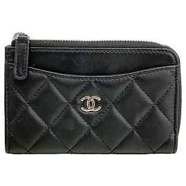 Chanel Matelassé Lambskin Coin Purse Black