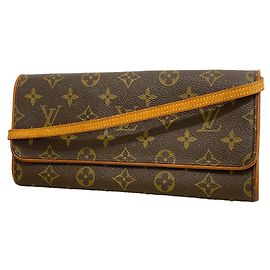 Bolso de hombro Louis Vuitton Monogram Pochette Twin GM Castaño
