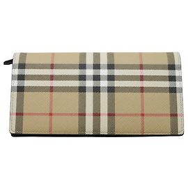 Cartera bi-fold Burberry de cuero marrón Castaño