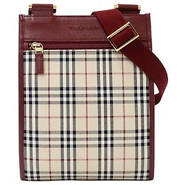 Bolsa de ombro Burberry em lona Bege Bordeaux