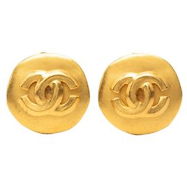 Pendientes de clip Chanel Vintage Coco Mark Dorado