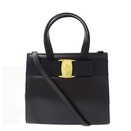 Salvatore Ferragamo Lederhandtasche Schwarz