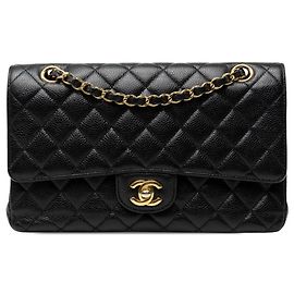 Chanel Matelassé 25 Coco Mark Double Flap Chain Shoulder Bag Black