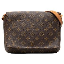 Bolso de hombro corto Louis Vuitton Musette Tango Castaño