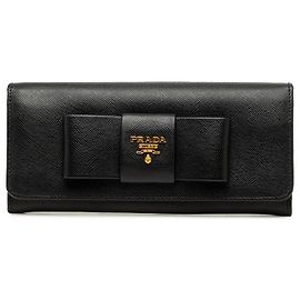 Portafoglio lungo Prada Ribbon Nero