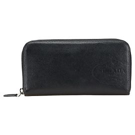 Prada Saffiano langes Portemonnaie Schwarz
