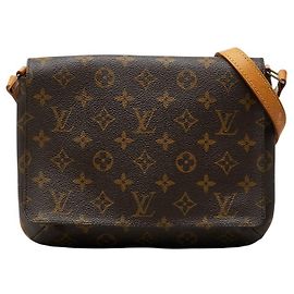 Bolso de hombro corto Louis Vuitton Musette Tango Castaño
