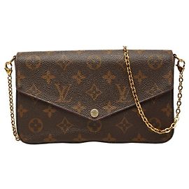 Borsa a tracolla Louis Vuitton Pochette Felicie Marrone
