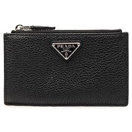 Prada Kartenetui mit Dreieckslogo Schwarz