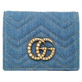 Gucci GG Marmont Compact Bi-fold Wallet Blue