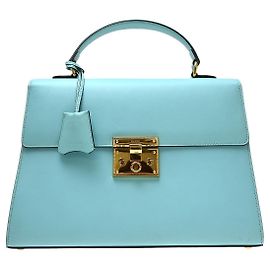 Gucci Padlock Top Handle Leather Medium Blu