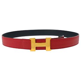 Hermès Ceinture réversible Hermes Constance en cuir Medium Rouge