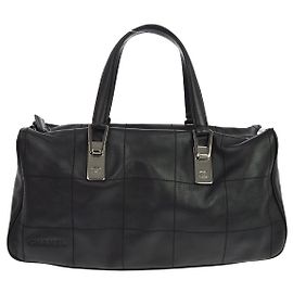 Chanel Square Stitch Boston Quilted Leather Noir