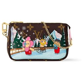 Louis Vuitton Mini Pochette Accessoires Xmas Animation Marron Rose Blanc Rouge Bleu Vert