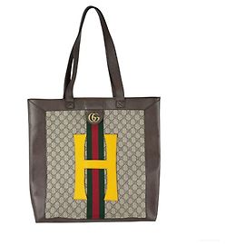 Sac cabas Gucci Ophidia GG Supreme Canvas Marron Jaune