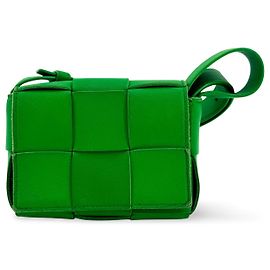 Bottega Veneta Cassette Maxi Intrecciato Leather Extra Mini Verde