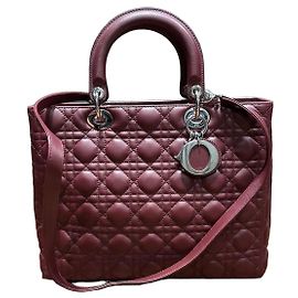 Borsa Christian Dior Lady Dior Borgogna Bordò