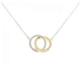 Autre Marque Tiffany & Co. 1837 Interlocking Necklace Silvery Golden