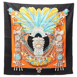 Hermès Hermes Carre 90 Mexico Schal Schwarz Mehrfarben