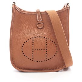 Hermès Borsa a tracolla Hermes Evelyne TPM Amazon Gold Marrone D'oro