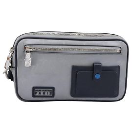 Borsa a pochette LOUIS VUITTON Monogram Satellite Alpha Clutch Bag Silver M44171 LV Auth 204313A Argento