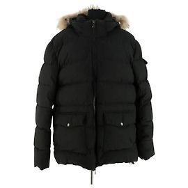 Casaco de penas Pyrenex preto com pele XXL Preto