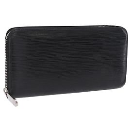 LOUIS VUITTON Epi Zippy Wallet Long Wallet Black M64838 LV Auth 167705 Black